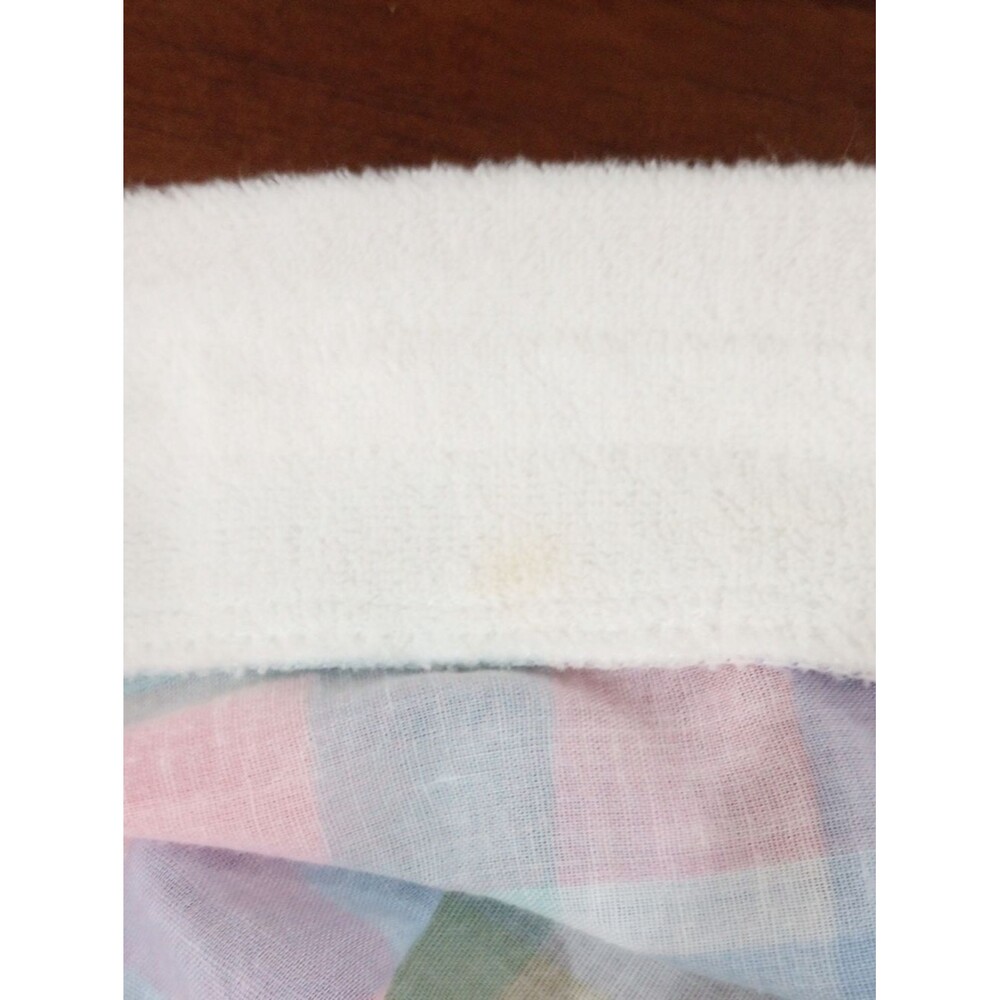 Madras Plaid Pastel Checked House Coat Robe - Vintage 80s! - Picture 8 of 10